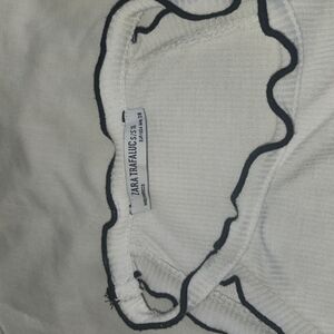 Zara Trafaluc White Ruffle Top